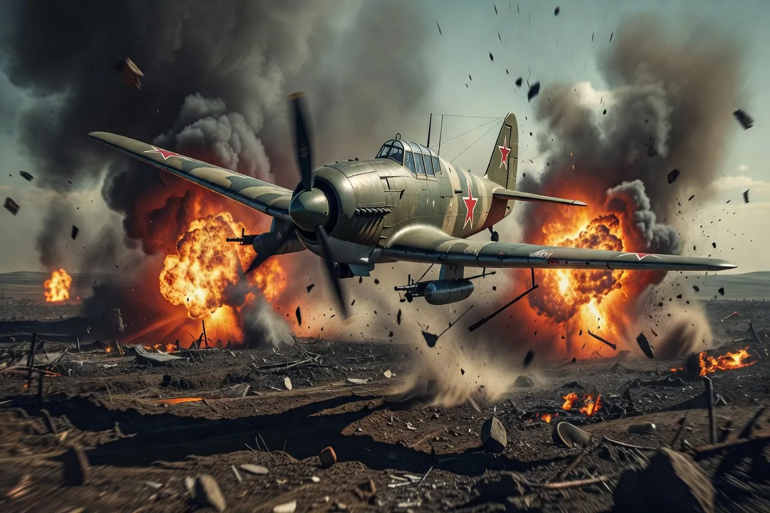 Pilotes soviétiques Yak-3 sur le front de l'Est en 1944