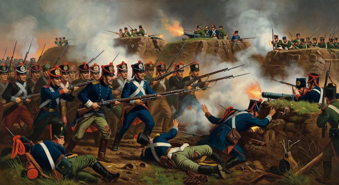 Les fleches Bagration a Borodino 1812, assaut francais contre les ouvrages defensifs russes