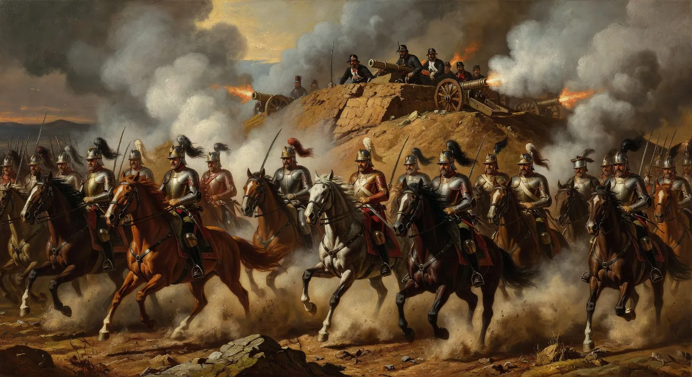 La grande redoute Raievski a Borodino, assaut final des cuirassiers francais