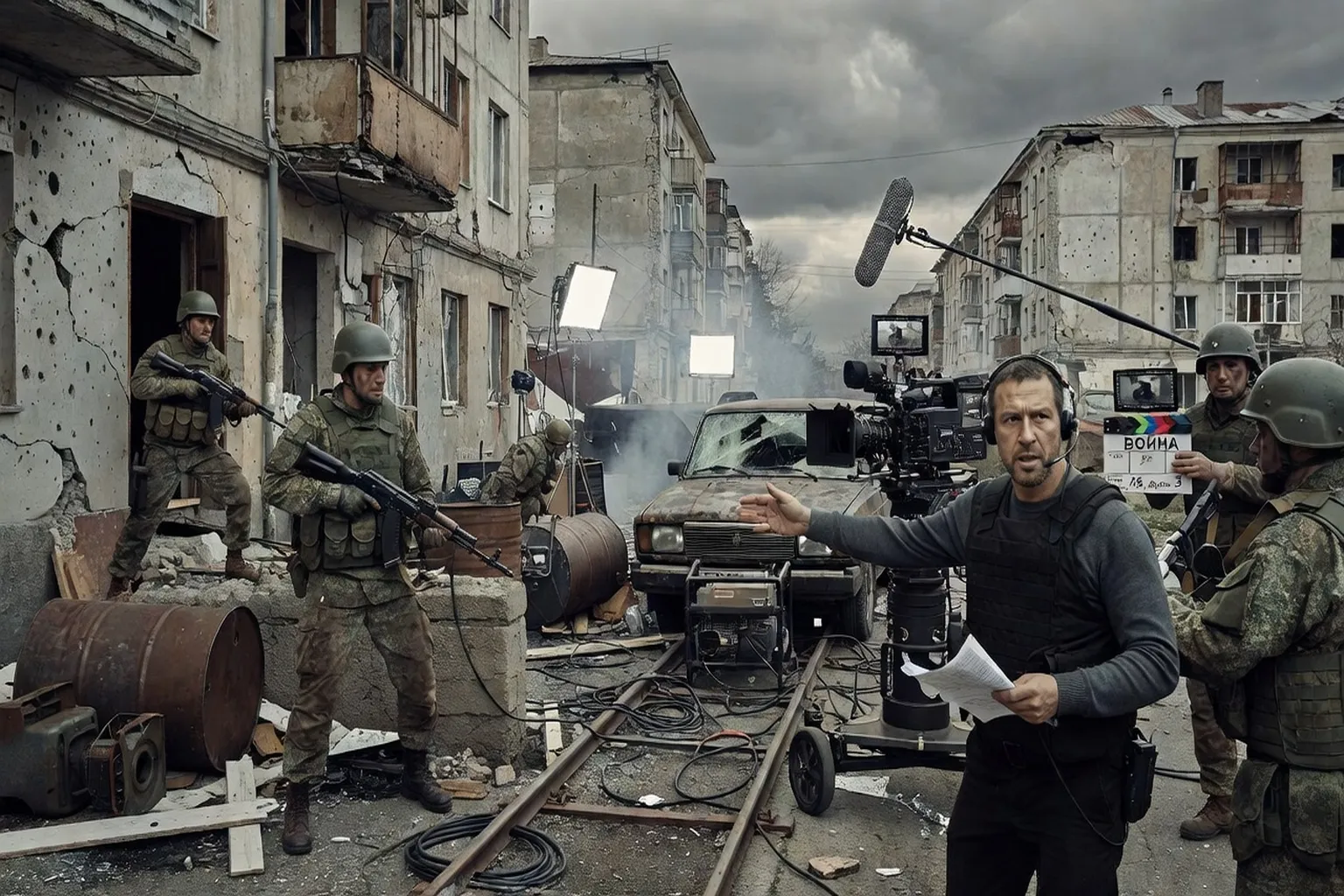 Reconstitution cinématographique de la bataille de Stalingrad — production de guerre russe moderne
