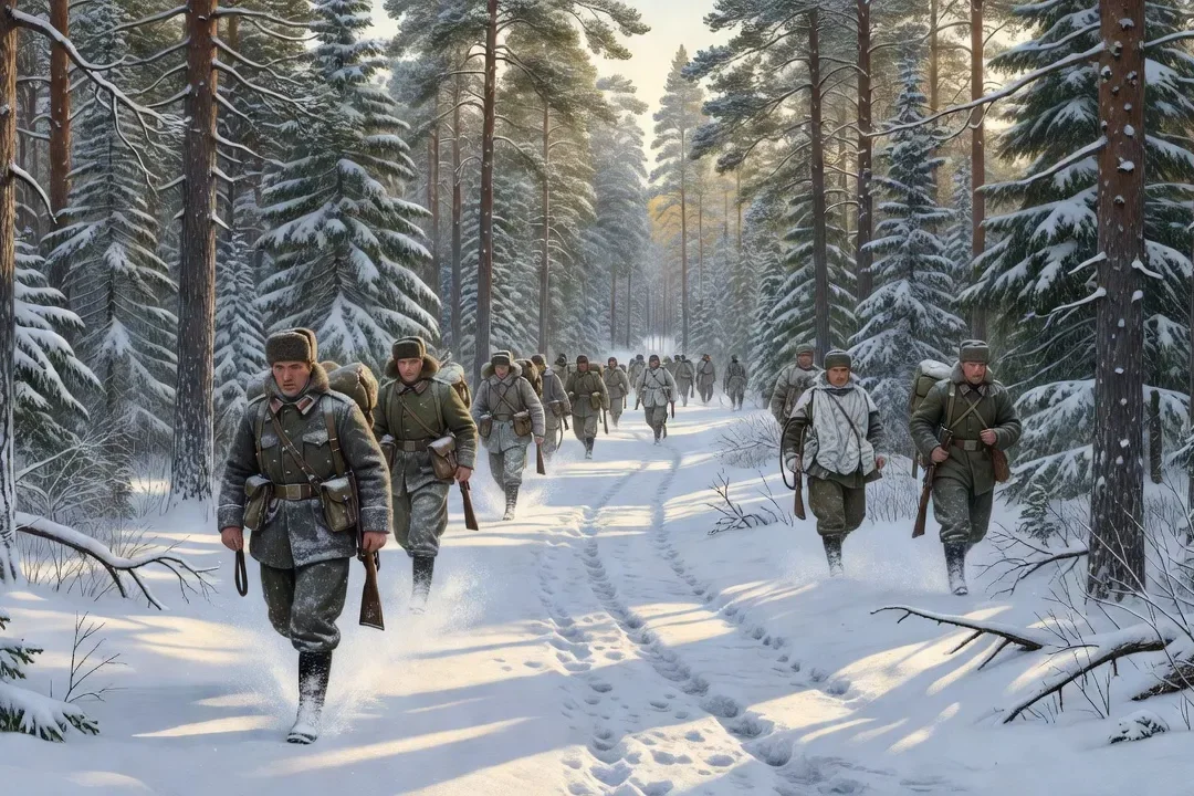 Soldats finlandais en Carelie pendant la Guerre de Continuation