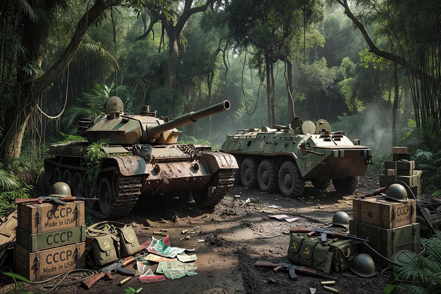 Soldats nord-vietnamiens — conflit du Vietnam, guerre par procuration soviétique emblématique de la Guerre Froide
