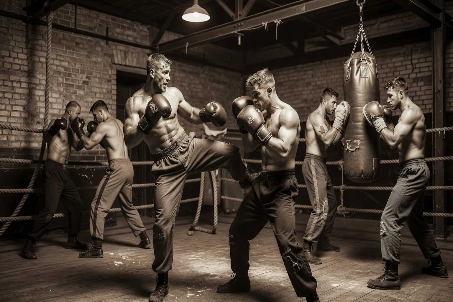 Entraînement kickboxing style russe, exercices de puissance