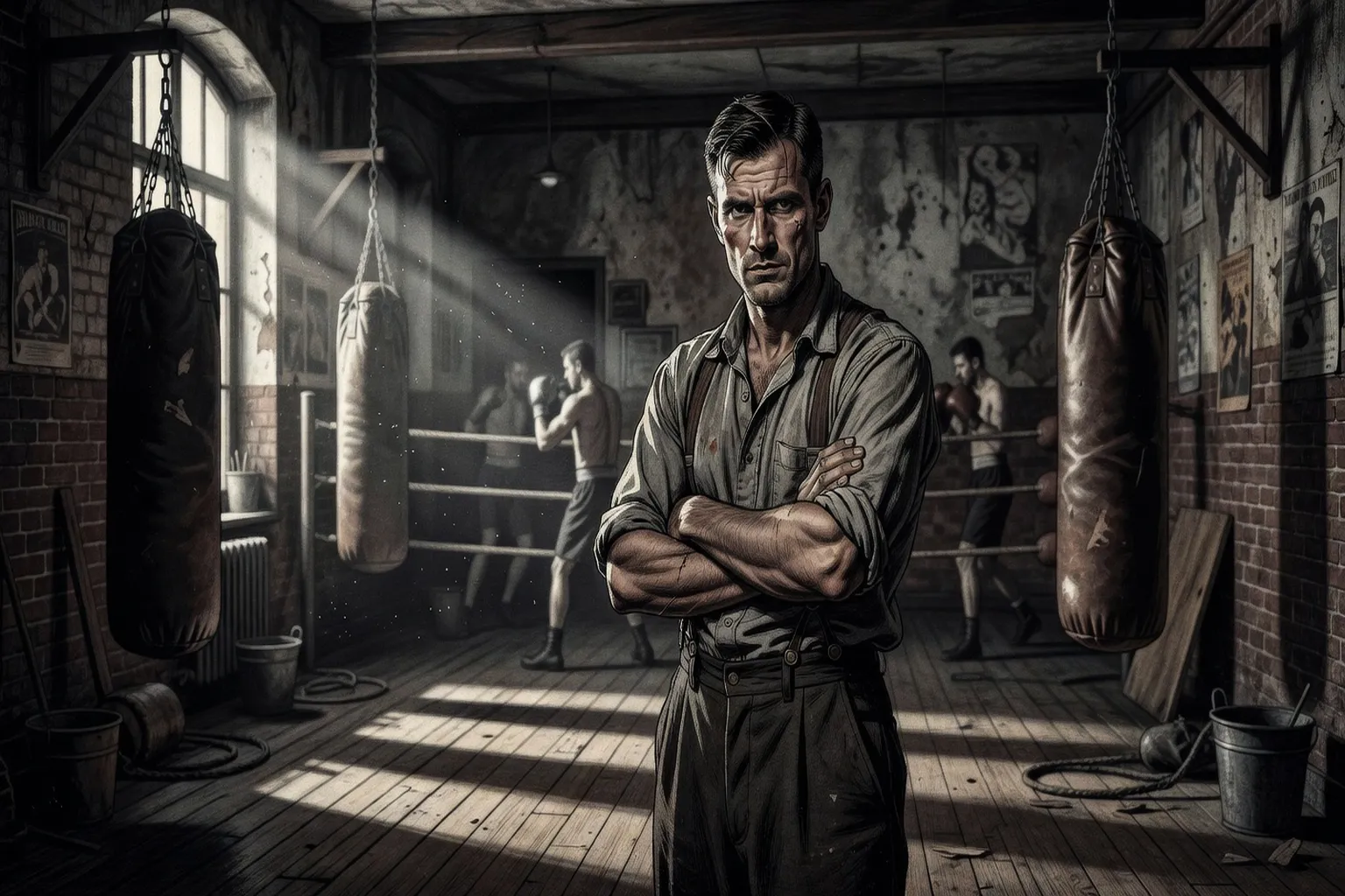 Coach Alexeï Morozov en salle de boxe parisienne