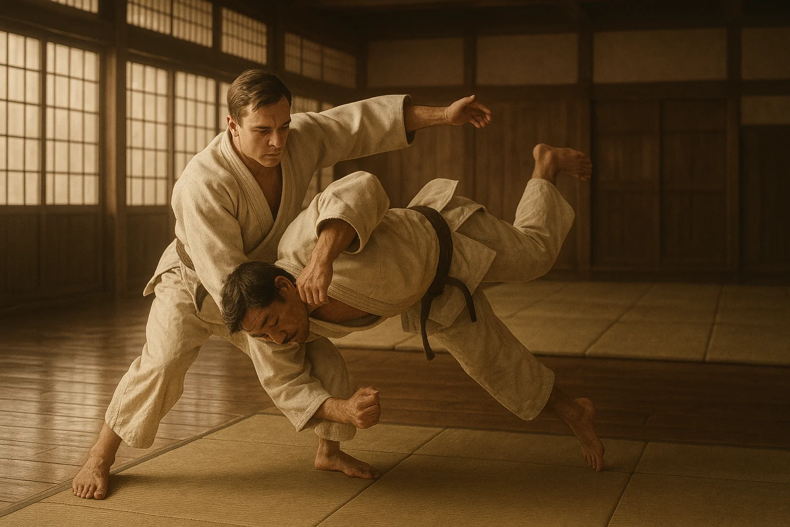 Vassili Ochtchepkov en tenue de judo, premier Russe diplômé du Kodokan