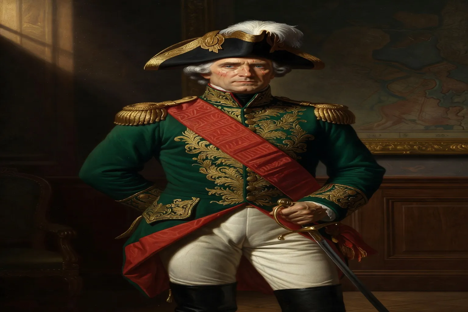 Portrait du généralissime Souvorov en grande tenue militaire, XVIIIe siècle