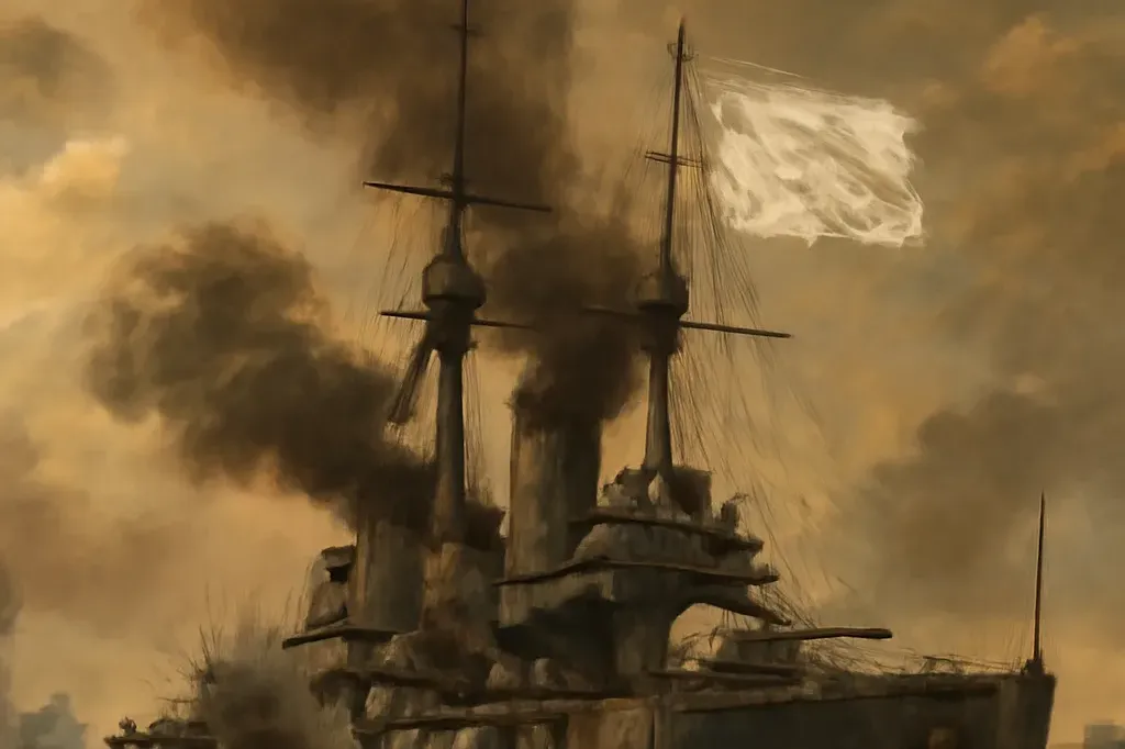 Reddition de la flotte russe apres la bataille de Tsushima