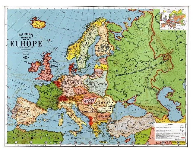 Carte de l'Europe illustrant les changements geopolitiques apres les defaites allemandes