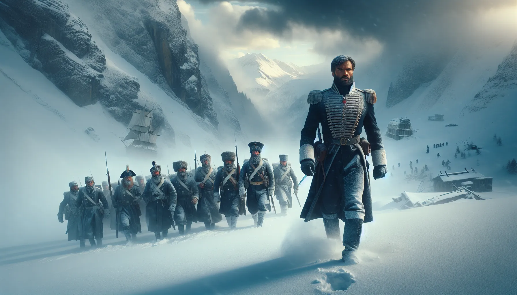 Le general Souvorov traversant les Alpes suisses en 1799